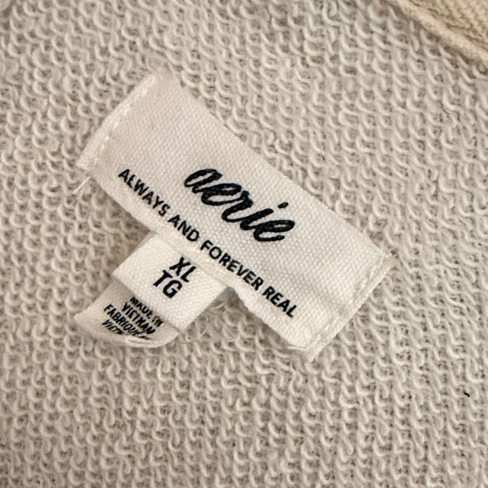 Aerie Cream Crew Neck Sweater with White Bow Detail - Picture 3 of 3